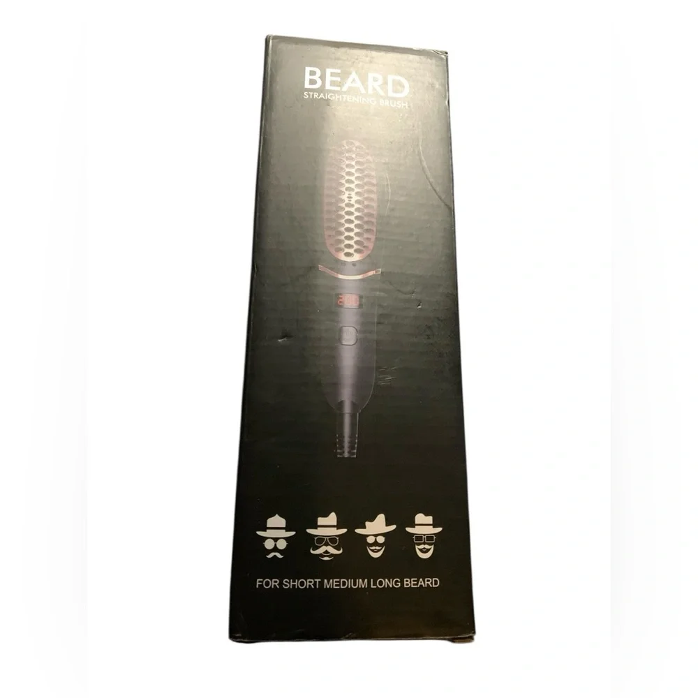 Heated Beard Straightening Brush for Short Medium Long Beards Men's Styling Tool